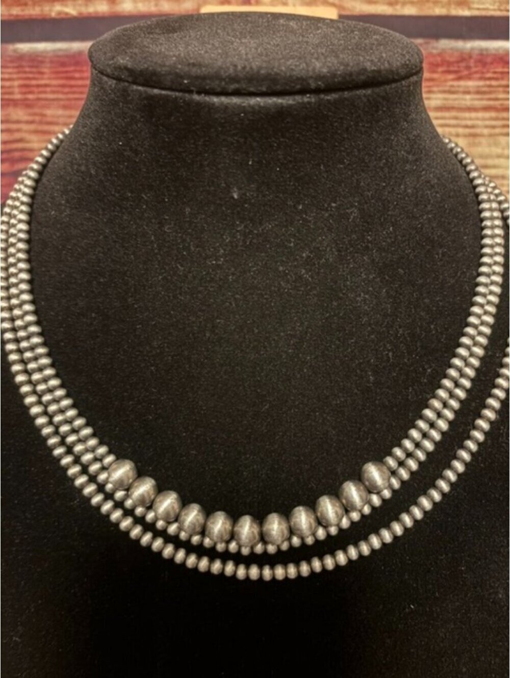 ISAC Handmade 3-Strand Navajo Pearl Style Western Beaded Necklace 17" NWT